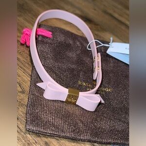 NWT Kate Spade pink bonnet (956) leather bow wrap bracelet wrap things up $78